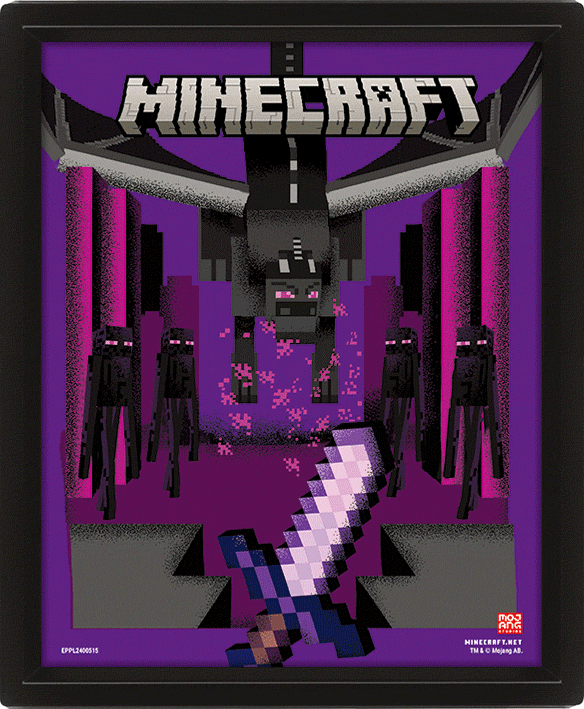 Minecraft Dragon Duel Framed 3D Picture LKT Sport Entertainment>Gaming>Minecraft Posters