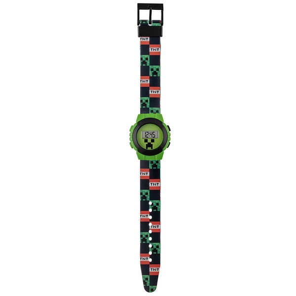 Minecraft Kids Digital Watch LKT Sport Kids classic digital watchEasy to read display featuring Minecraft artwork in the backgroundVibrant printed silicone strap with traditional buckle fasteningManufacturer's 1 year guaranteeOfficial licensed productSuit
