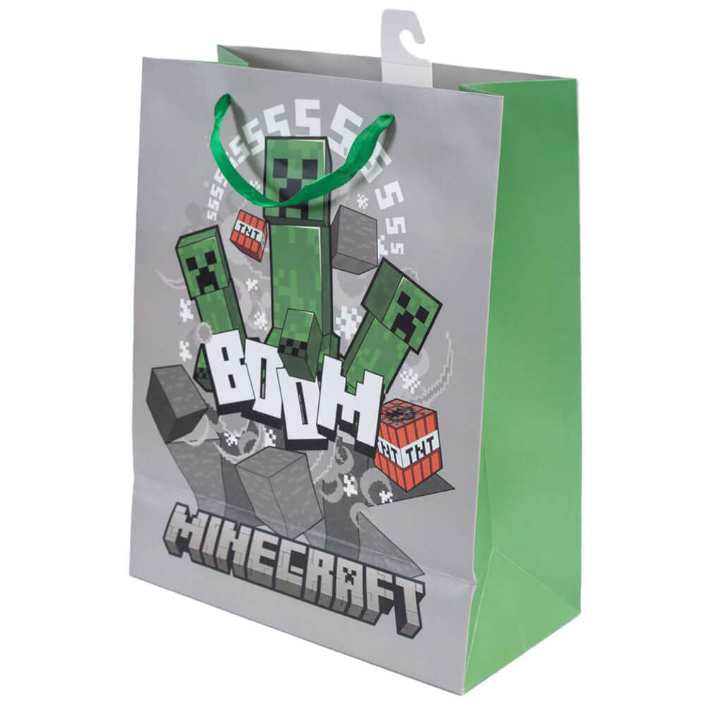 Minecraft Medium Gift Bag LKT Sport Medium sized multi colour gift bag and tagFeaturing CreeperWith woven string handlesOfficial licensed productApprox 33cm x 26cm Gift Bags Main image