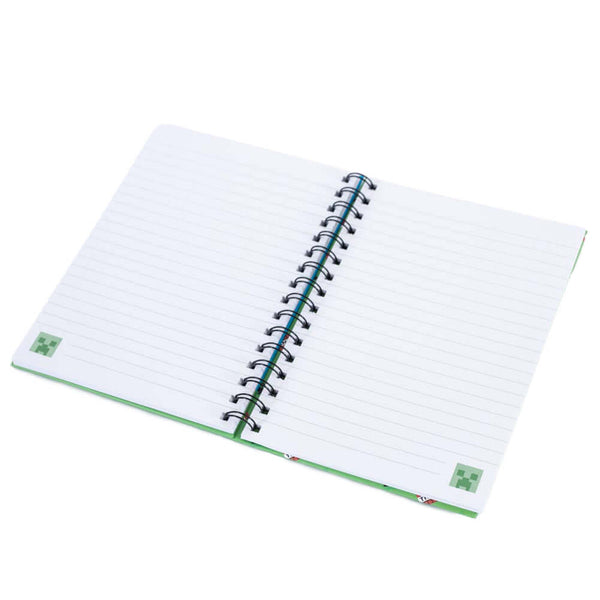 Minecraft Notebook LKT Sport Spiral bound hardback A5 notebookFeaturing Minecraft characters on the front cover with Minecraft branding on the inside coverLined pages with a small detail logo to the bottomOfficial Licensed MerchandiseApprox 14cm x 21cm No