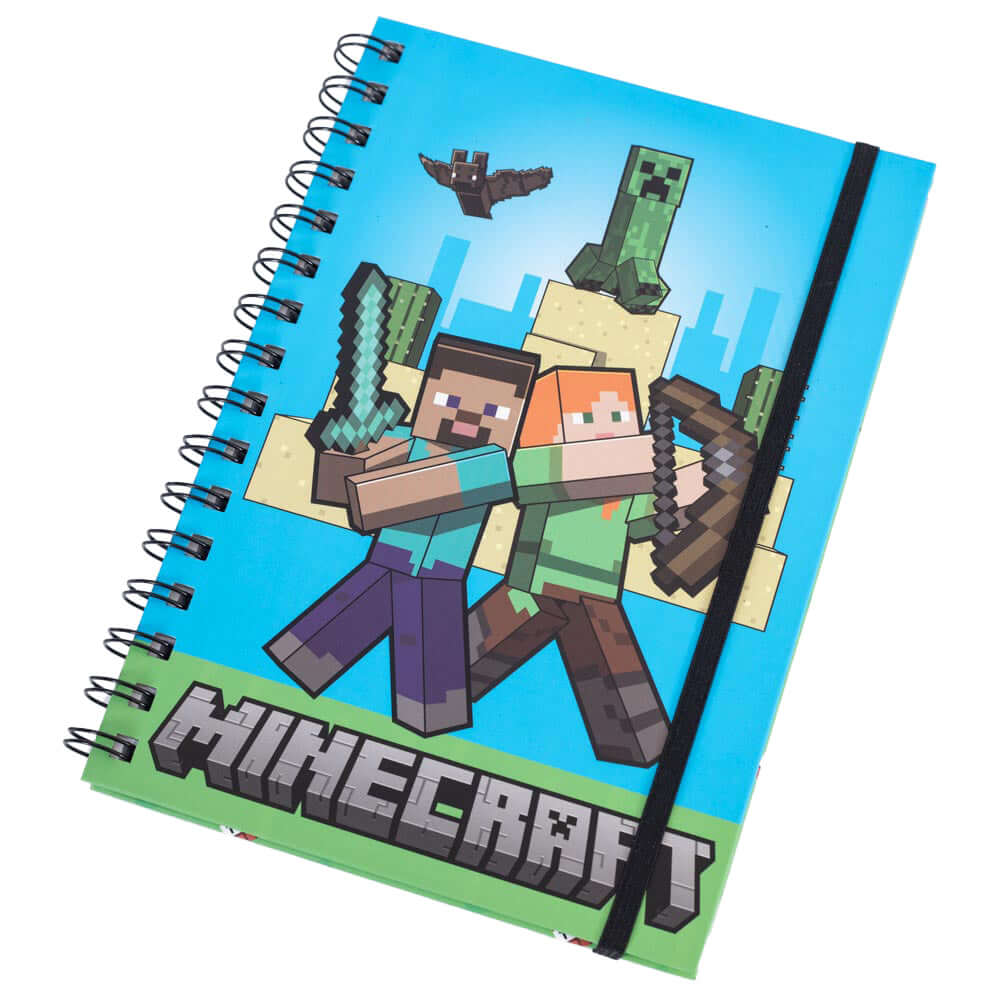Minecraft Notebook LKT Sport Spiral bound hardback A5 notebookFeaturing Minecraft characters on the front cover with Minecraft branding on the inside coverLined pages with a small detail logo to the bottomOfficial Licensed MerchandiseApprox 14cm x 21cm No