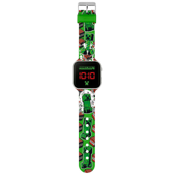 Minecraft TNT Junior LED Watch LKT Sport Junior LED digital watchEasy to read display featuring the TNT symbol and CreeperPrinted silicone strap with traditional buckle fasteningManufacturer's 1 year guaranteeOfficial licensed productSuitable for ages 6+D
