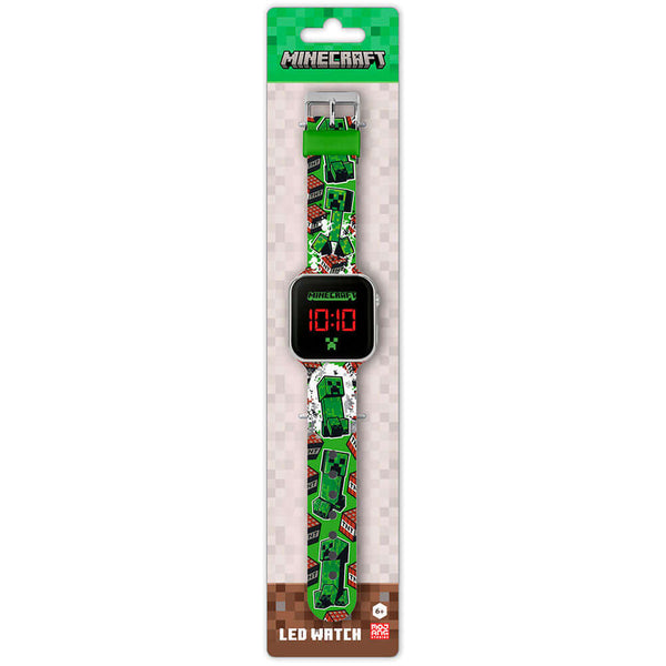 Minecraft TNT Junior LED Watch LKT Sport Junior LED digital watchEasy to read display featuring the TNT symbol and CreeperPrinted silicone strap with traditional buckle fasteningManufacturer's 1 year guaranteeOfficial licensed productSuitable for ages 6+D