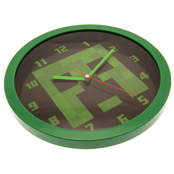 Minecraft Wall Clock LKT Sport Vibrant hanging wall clock featuring Minecraft CreeperDurable plastic case with a clear font and modern quartz movementOfficial licensed productApprox 25cm in diameter Wall Clocks