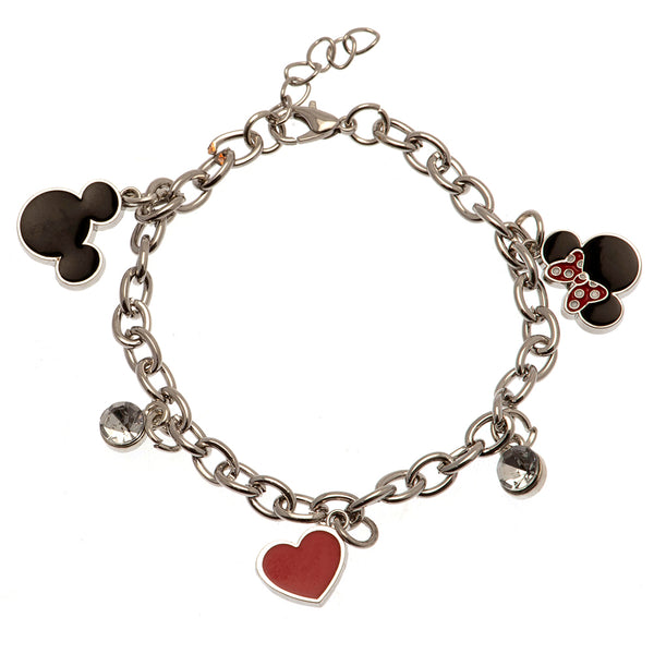 Minnie Mouse Fashion Jewellery Bracelet LKT Sport Silver colour fashion bracelet with three Mickey and Minnie Mouse charmsFeaturing two silver colour gem charmsLink bracelet with an additional 25mm extenderOfficial licensed productBracelet approx 16cmEach