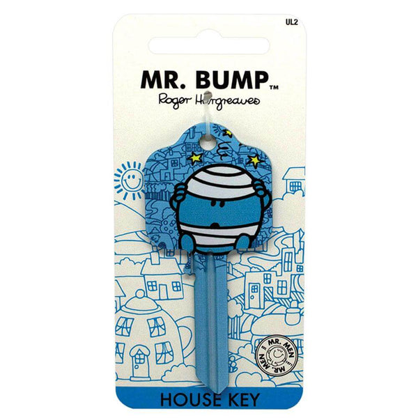 Mr Bump Door Key LKT Sport Ready to cut blank door key featuring Mr BumpSuitable for a UL2, UL054 or UL1, UL050 profile locksHigh quality detailed designs printed on both sidesOfficial licensed productApprox 78mm x 35mm Key Blanks