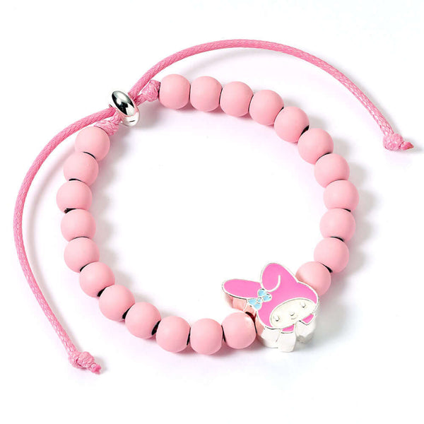 My Melody Bead Bracelet LKT Sport A pink bead Bracelet with a My Melody charmUniversal size with adjustable cordOfficial licensed productAdjustable Bracelet is approx 20cmCharm approx 12mm x 10mm Bracelets