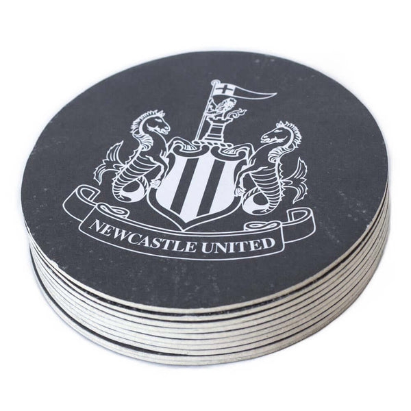 Newcastle United FC 10pk Beer Mat Set LKT Sport Pack of 10 coasters with a high quality printBlack coasters featuring a white NUFC crestOfficial licensed productApprox 9.5cm in diameter Coasters