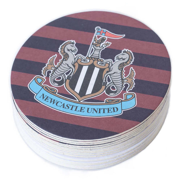 Newcastle United FC 15pk Retro Beer Mat Set LKT Sport Pack of 15 coasters with a high quality print95-96 away kit design with a full colour NUFC crestOfficial licensed productApprox 9.5cm in diameter Coasters