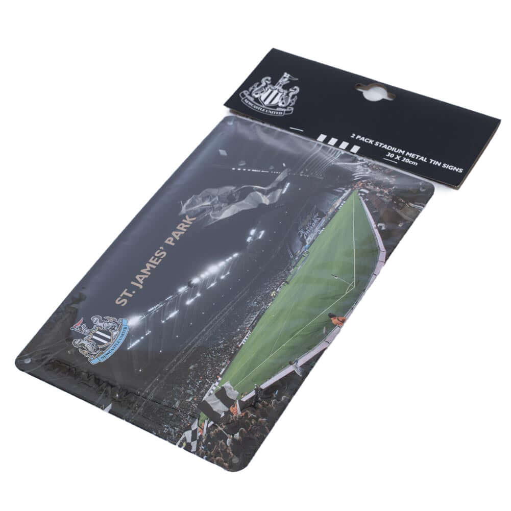 Newcastle United FC 2pk Stadium Sign LKT Sport Pair of deluxe metal photo signs both including a full colour Newcastle United FC crestOne sign features an image of the interior of the stadium, the second sign features an image of the exterior of the famou