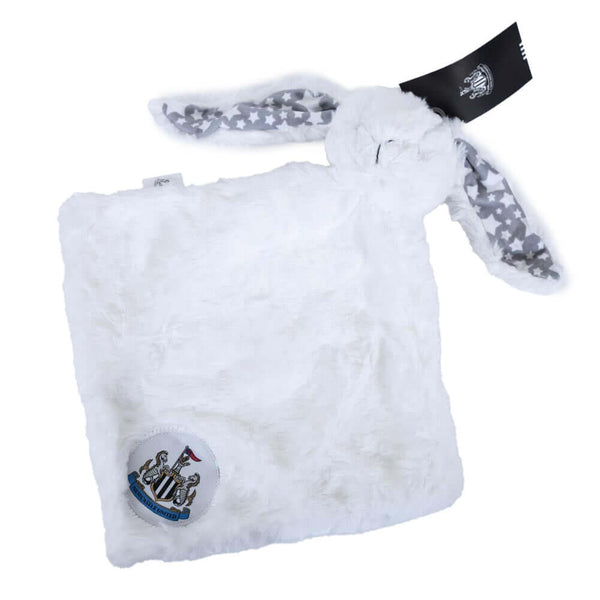 Newcastle United FC Baby Comforter Rabbit LKT Sport Cute Little Star rabbit comforter with a soft and plush textureWhite comforter made from super soft velboa fabricFeaturing a full colour Newcastle United FC woven crestOfficial licensed productApprox 30c