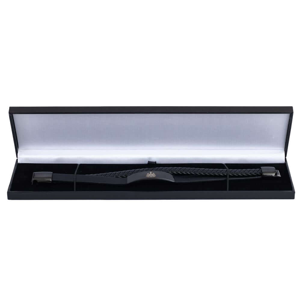 Newcastle United FC Black IP Leather Bracelet LKT Sport Football>Premier League>Newcastle United FC Bracelets
