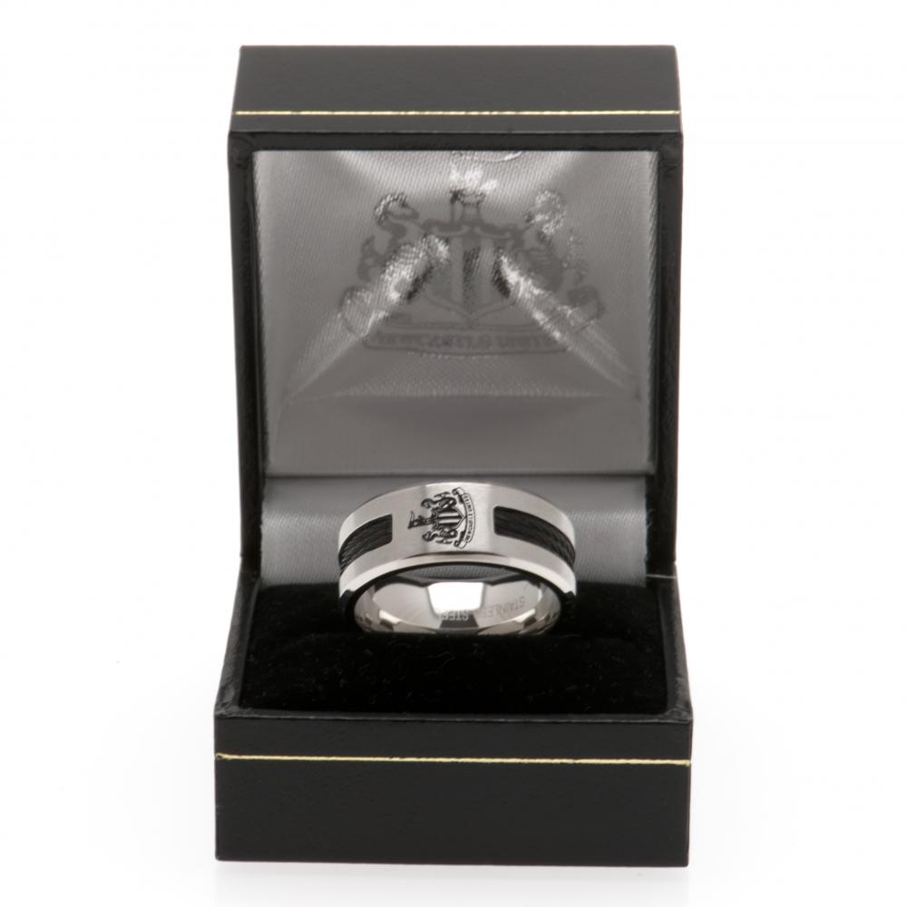 Newcastle United FC Black Inlay Ring Medium LKT Sport Football>Premier League>Newcastle United FC Rings