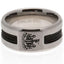 Newcastle United FC Black Inlay Ring Small LKT Sport Stainless steel ring featuring a black rope insert Brushed satin finish and engraved with the Newcastle crest Official licensed product Internal diameter approx 19mm Ring size R Presented in a gift box