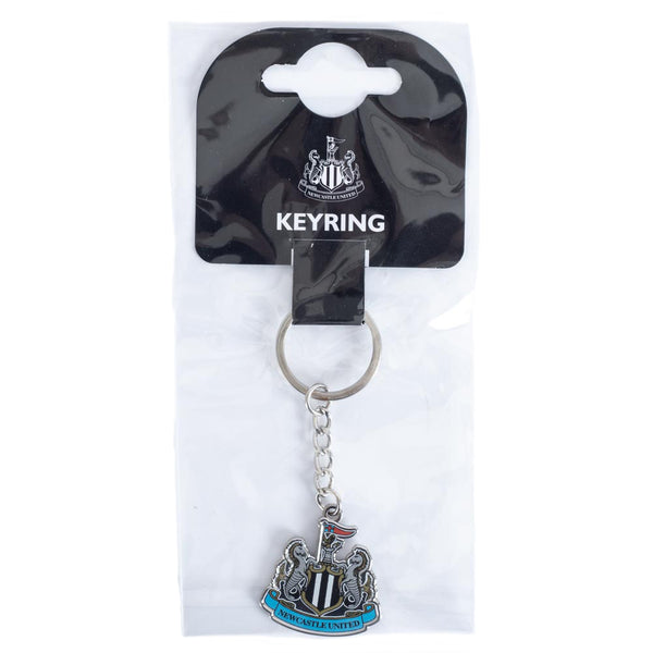 Newcastle United FC Crest Keyring LKT Sport Metal crest shaped keyring with chain and split ringDie stamped design with full colour infillMetal alloy with silver style finishOfficial licensed productApprox 35mm x 35mm Keychains