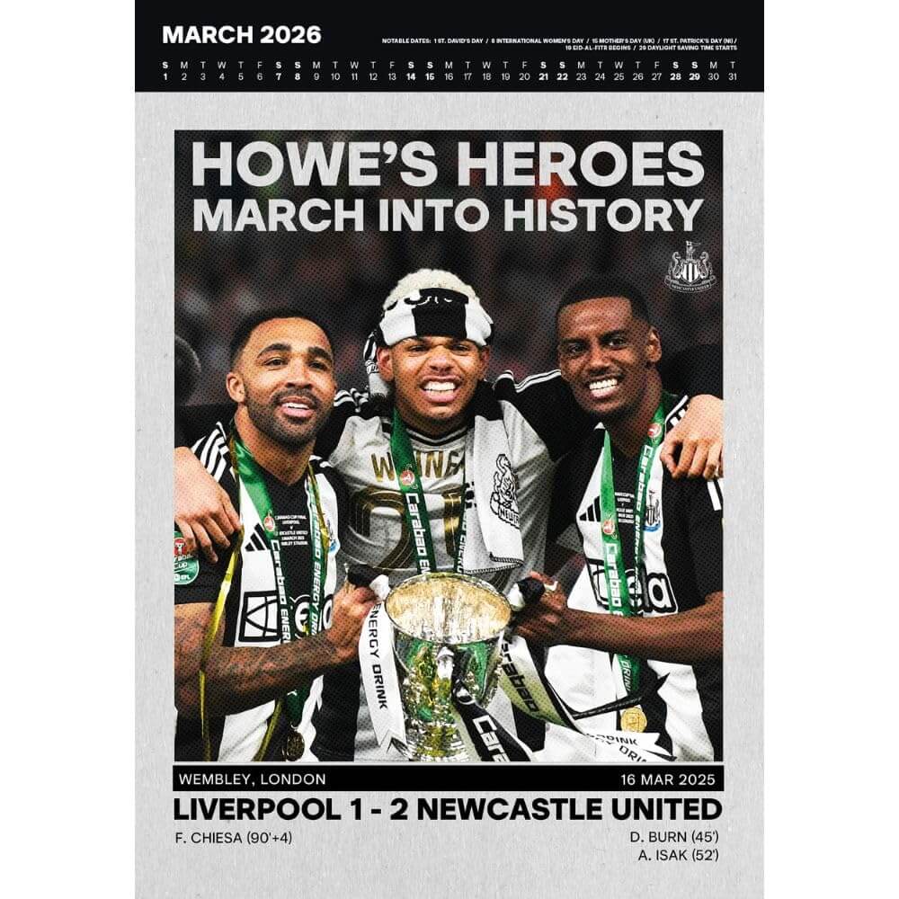 Newcastle United FC Deluxe Calendar 2026 LKT Sport Football>Premier League>Newcastle United FC Wall Calendars