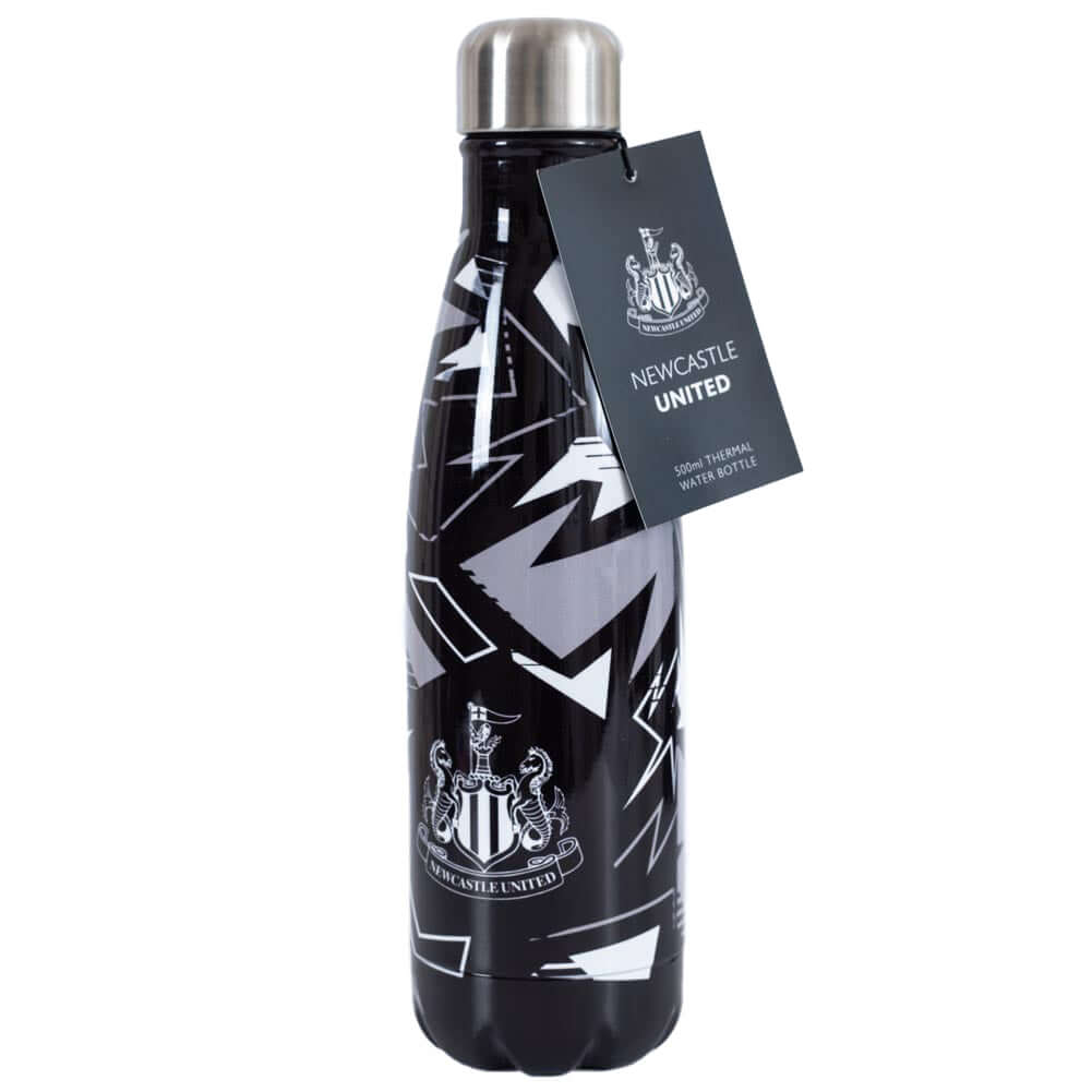 Newcastle United FC Fragment Thermal Flask LKT Sport Stainless steel thermal vacuum flaskMaintains the temperature of your drink for up to 24hrsWith a screw top lidBlack and white fragment pattern with a Newcastle crestOfficial licensed productApprox 500m