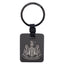 Newcastle United FC Galvanised Keyring LKT Sport Brushed gunmetal finish with a black leather link attachment and split ringfeatures the NUFC crest in a subtle greyOfficial licensed productApprox 35mm x 40mm Keychains