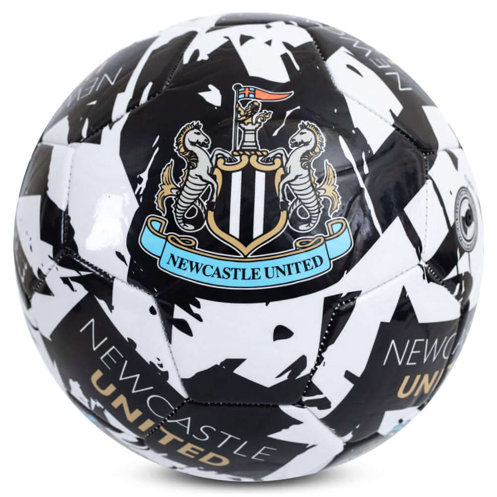 Newcastle United FC Graffiti Football LKT Sport Black and white 26 panel everyday PVC FootballFeatures a full colour NUFC crest on a graffiti design ballSuitable for 14 yrs and olderOfficial licensed productSize 5 footballApprox 69cm in circumference Socc