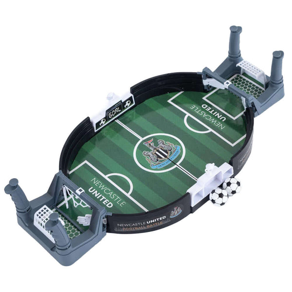 Newcastle United FC Mini Football Game LKT Sport Table top football game in a branded pitch designFun 2 player game, aged 3 upwardsEasy to assemble construction, which requires adult supervisionIncludes a sliding score indicator at either endComplete with
