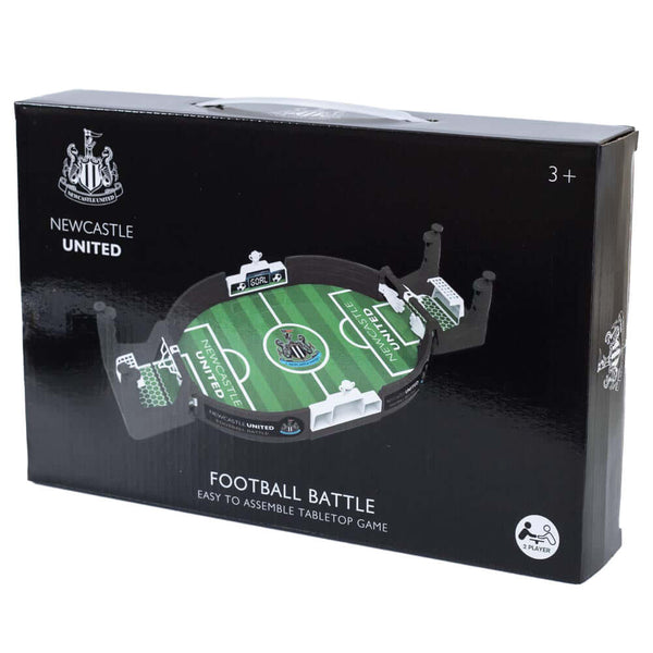 Newcastle United FC Mini Football Game LKT Sport Table top football game in a branded pitch designFun 2 player game, aged 3 upwardsEasy to assemble construction, which requires adult supervisionIncludes a sliding score indicator at either endComplete with