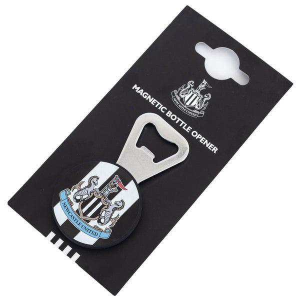 Newcastle United FC PVC Round Magnetic Bottle Opener LKT Sport Rubber handled magnetic bottle openerFeaturing a full colour Newcastle crest on a stripe backgroundOfficial licensed productApprox 8.5cm x 5cm Bottle Openers