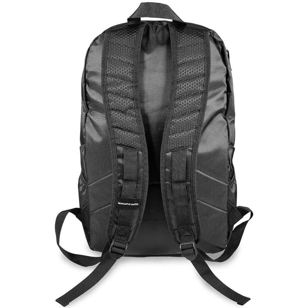 Newcastle United FC Premium Backpack LKT Sport Stylish black backpack featuring a white Newcastle crestPadded back panel for comfort with adjustable shoulder straps and double carry strapsMain compartment has a large double zipped opening for easy accessL