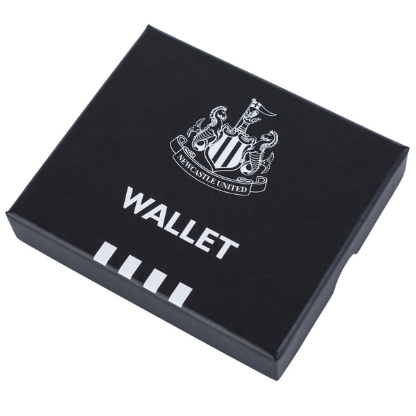 Newcastle United FC Premium Leather Wallet LKT Sport Black premium leather wallet with an embossed NUFC crest on the front and inside8 card slots and 2 note pockets2 additional compartmentsOfficial licensed productApprox 11cm x 9cm Wallets