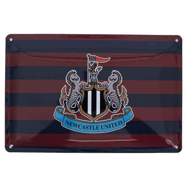 Newcastle United FC Retro Days Sign LKT Sport 1996 away shirt inspired tin sign featuring a full colour Newcastle United club crest in the centreReady to hang on the wall with four small holes for fixingOfficial licensed productApprox 30cm x 20cm Novelty