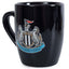 Newcastle United FC Shaped Mug LKT Sport Ceramic everyday coffee mugBlack ceramic mug with a full colour Newcastle United FC crest to one sideGlazed kiln fired finish with full colour handleOfficial licensed productApprox 315ml (11oz)Approx 9cm tall, 8cm