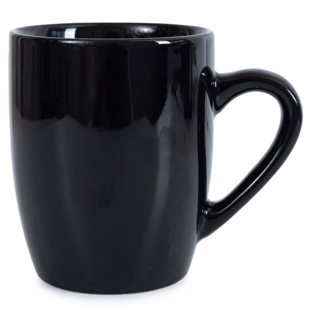 Newcastle United FC Shaped Mug LKT Sport Ceramic everyday coffee mugBlack ceramic mug with a full colour Newcastle United FC crest to one sideGlazed kiln fired finish with full colour handleOfficial licensed productApprox 315ml (11oz)Approx 9cm tall, 8cm