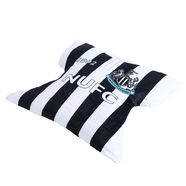 Newcastle United FC Shirt Cushion LKT Sport Black and white shirt shaped cushionInspired by the 1996 Retro kit100% PolyesterOfficial licensed productApprox 35cm x 30cm Throw Pillows