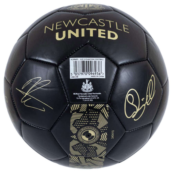 Newcastle United FC Sig Gold Phantom Football LKT Sport Matte black finish 32 panel synthetic footballFeatures a gold printed Newcastle crest and official player signature printsSuitable for 14 yrs and olderOfficial licensed productSize 5 footballApprox 6