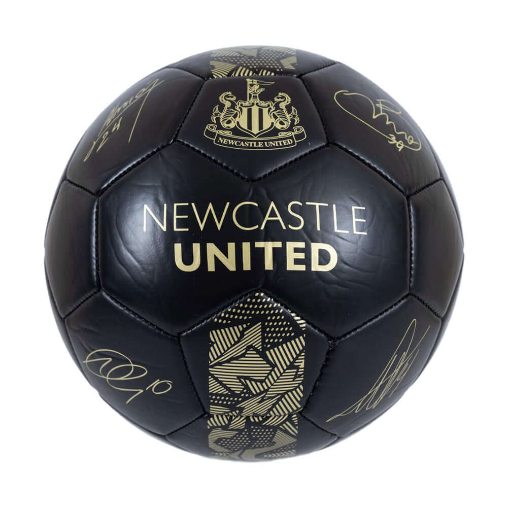 Newcastle United FC Sig Gold Phantom Skill Ball LKT Sport Matte black phantom design PVC football32 panel ball with gold design detail, club crest and official player signature printsSkill practice ball suitable for all agesOfficial licensed productSize 1