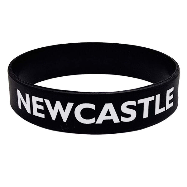 Newcastle United FC Silicone Wristband LKT Sport Black silicone rubber wristbandFeatures Newcastle United text and established dateOne size fits allOfficial licensed productApprox 7cm in diameter Wristbands