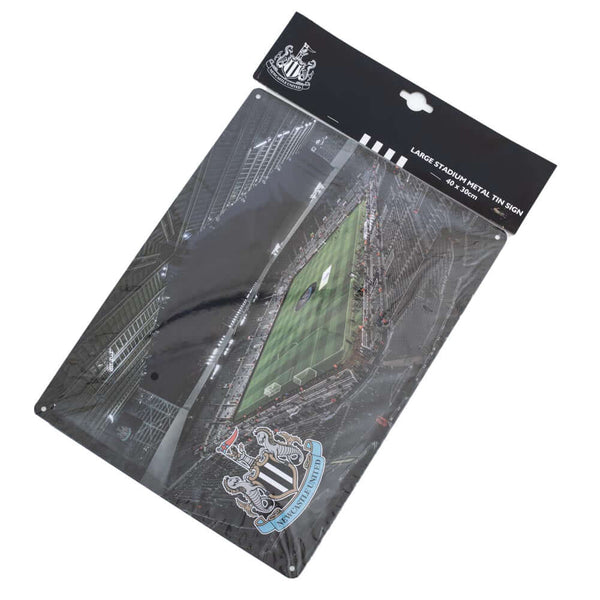 Newcastle United FC St. James' Park Large Sign LKT Sport Large metal St James' Park photo sign featuring a night shot of the pitchWith a full colour Newcastle United crest in the bottom left cornerReady to hang on the wall with four small holes for fixing