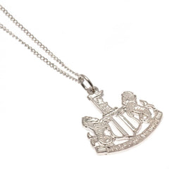 Newcastle United FC Sterling Silver Pendant & Chain LKT Sport Sterling silver pendant and necklace Featuring a Newcastle crest pendant on a chain necklace With a lobster clasp Official licensed product Chain approx 49cm (19in) Pendant approx 15mm x 22mm P
