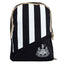 Newcastle United FC Stripe Backpack LKT Sport Black backpack featuring a stripe design and white Newcastle United crestAdjustable shoulder straps padded for comfort and a handy carry strapMain compartment has a large double zipped opening for easy accessF