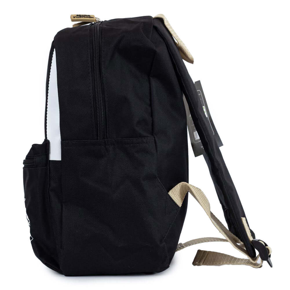Newcastle United FC Stripe Junior Backpack LKT Sport Black junior backpack featuring a stripe design and a white Newcastle United crestAdjustable shoulder straps padded for comfort and a handy carry strapMain compartment has a large double zipped opening