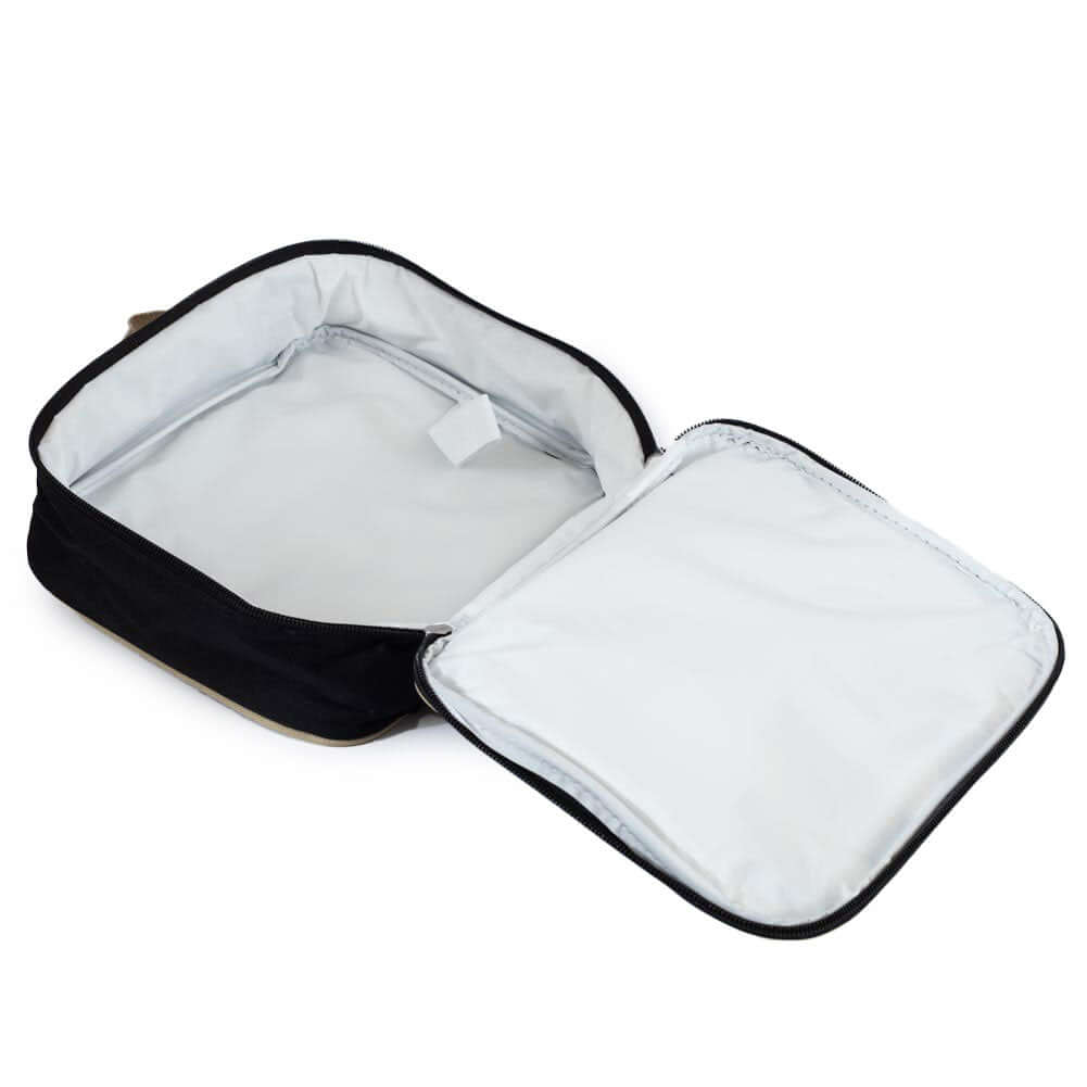 Newcastle United FC Stripe Lunch Bag LKT Sport Black with white stripe design lunchbag with a white Newcastle United logo on the frontDouble zipped opening for easy accessRubber zip pulls featuring raised Scotland detailInternal elastic bottle holderWith