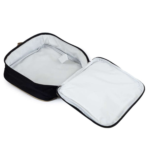 Newcastle United FC Stripe Lunch Bag LKT Sport Black with white stripe design lunchbag with a white Newcastle United logo on the frontDouble zipped opening for easy accessRubber zip pulls featuring raised Scotland detailInternal elastic bottle holderWith