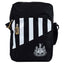 Newcastle United FC Stripe Shoulder Bag LKT Sport Black shoulder bag featuring a stripe design with a white Newcastle United crestMain compartment has a large double zipped opening for easy access2 front zip pockets and interior open pocketAdjustable shou
