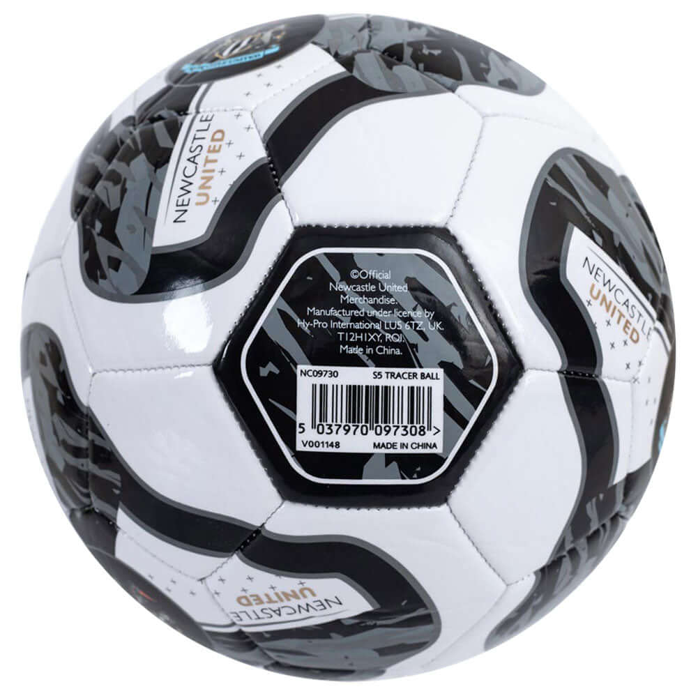Newcastle United FC Tracer Football LKT Sport 32 panel everyday PVC FootballFeatures full colour Newcastle crests on a tracer design ballSuitable for 14 yrs and olderOfficial licensed productSize 5 footballApprox 69cm in circumference Soccer Balls