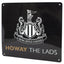Newcastle United FC Tunnel Sign LKT Sport Gloss finish design stamped metal tunnel signFeaturing a white NUFC crest and Howay The Lads textReady to hang on the wall with four small holes for fixingOfficial licensed productApprox 25cm x 23cm Novelty Signs