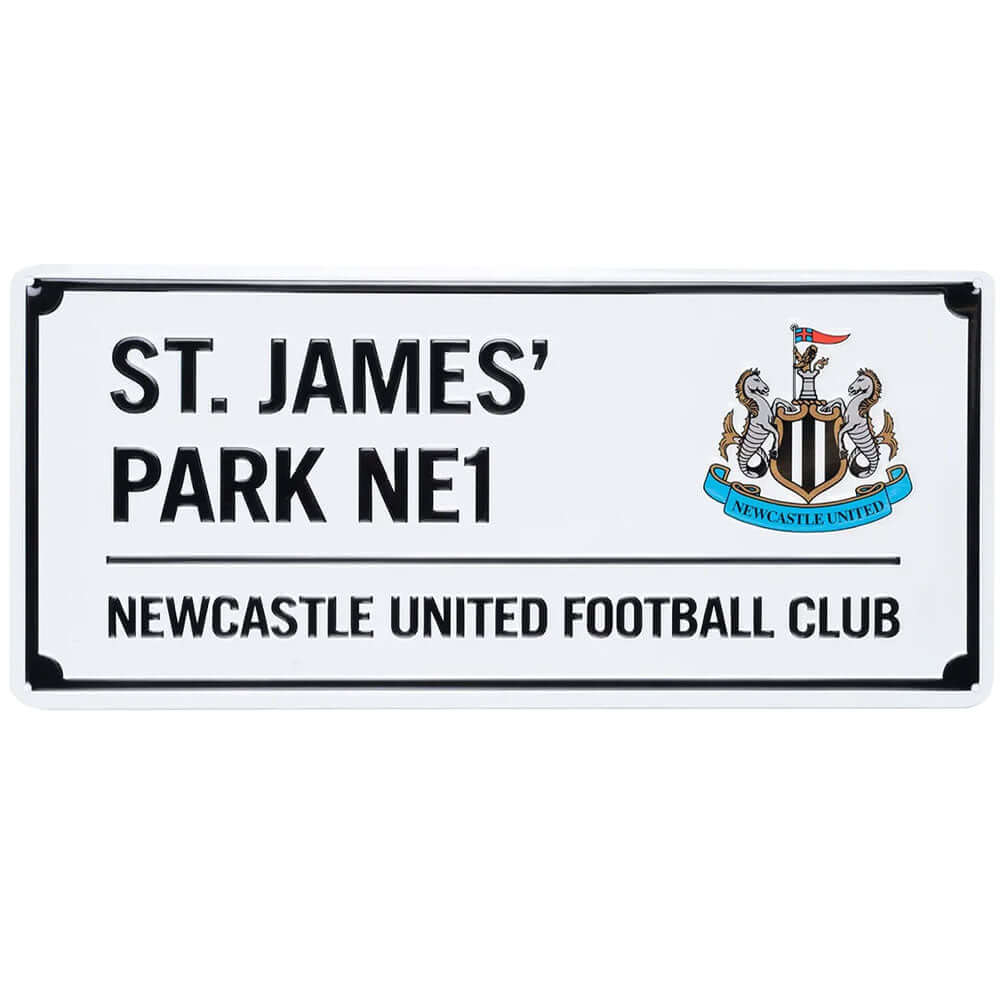 Newcastle United FC White Street Sign LKT Sport Football>Premier League>Newcastle United FC Novelty Signs
