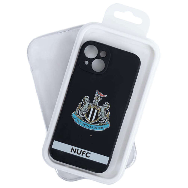 Newcastle United FC iPhone 14 Crest Silicone Case LKT Sport High quality, black crest design iPhone 14 caseIncludes a full colour NUFC crest and textOfficial licensed productApprox 7cm x 14.5cm Mobile Phone Cases