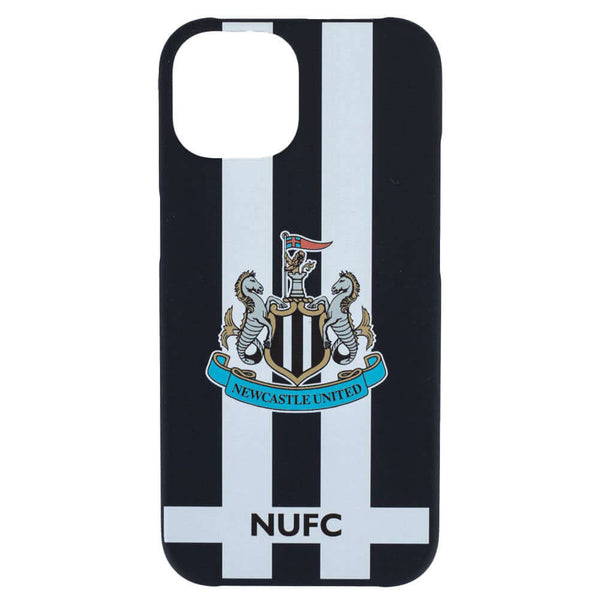 Newcastle United FC iPhone 14 Striped Hard Case LKT Sport High quality, black and white striped iPhone 14 caseIncludes a full colour NUFC crest and textOfficial licensed productApprox 7cm x 14.5cm Mobile Phone Cases