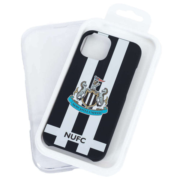 Newcastle United FC iPhone 14 Striped Hard Case LKT Sport High quality, black and white striped iPhone 14 caseIncludes a full colour NUFC crest and textOfficial licensed productApprox 7cm x 14.5cm Mobile Phone Cases