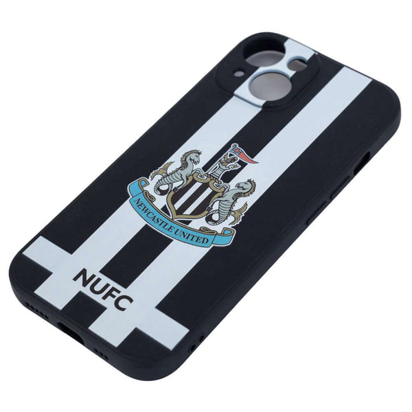 Newcastle United FC iPhone 15 Striped Silicone Case LKT Sport High quality, black and white silicone striped iPhone 15 caseIncludes a full colour NUFC crest and textOfficial licensed productApprox 7cm x 14.5cm Mobile Phone Cases