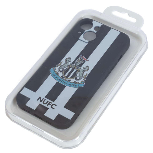 Newcastle United FC iPhone 15 Striped Silicone Case LKT Sport High quality, black and white silicone striped iPhone 15 caseIncludes a full colour NUFC crest and textOfficial licensed productApprox 7cm x 14.5cm Mobile Phone Cases
